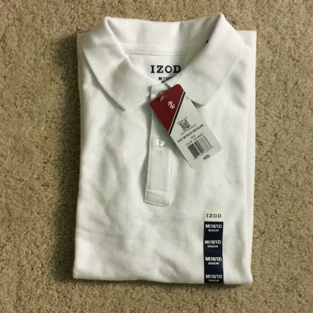 White Izod collar t-shirt